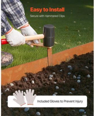 Steel Landscape Edging, 6 Pack, 40 x 8 inches, Bendable for Garden and Yard Borders