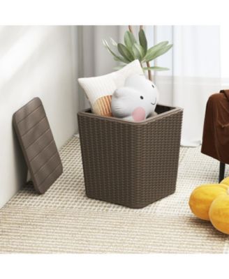 Resin Storage Patio Side Table with Removable Lid, 11.5 Gal