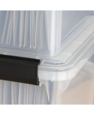 USA File Box WeatherPro File Organizer Plastic File Box for Letter/Legal File, Durable Lid and Seal with Secure Latching Buckles, Stackable