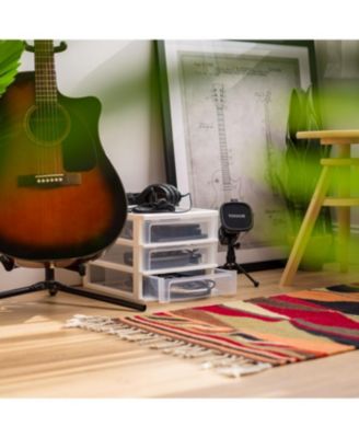 USA Medium 3-Drawer Stacking Desktop Organizer, 1 Pack, Plastic Drawer Storage Container for Stationery Art Craft Supplies