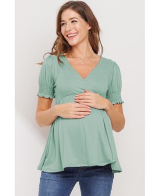 Maternity Wrap Nursing Top with Empire Waist