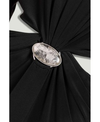 Women's One-Shoulder Cut-Out Maxi Dress