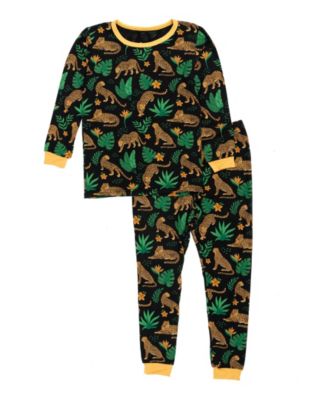 Kids Matching Family Two-Piece Cooling Bamboo Viscose Long Sleeve Pajamas - Nature and Wildlife Print (6-14)