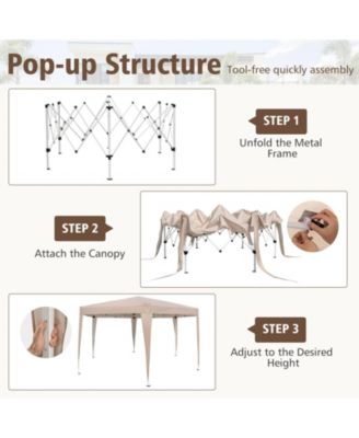 13 x 11.5 ft Hexagon Pop Up Canopy with Height Adjustable Legs