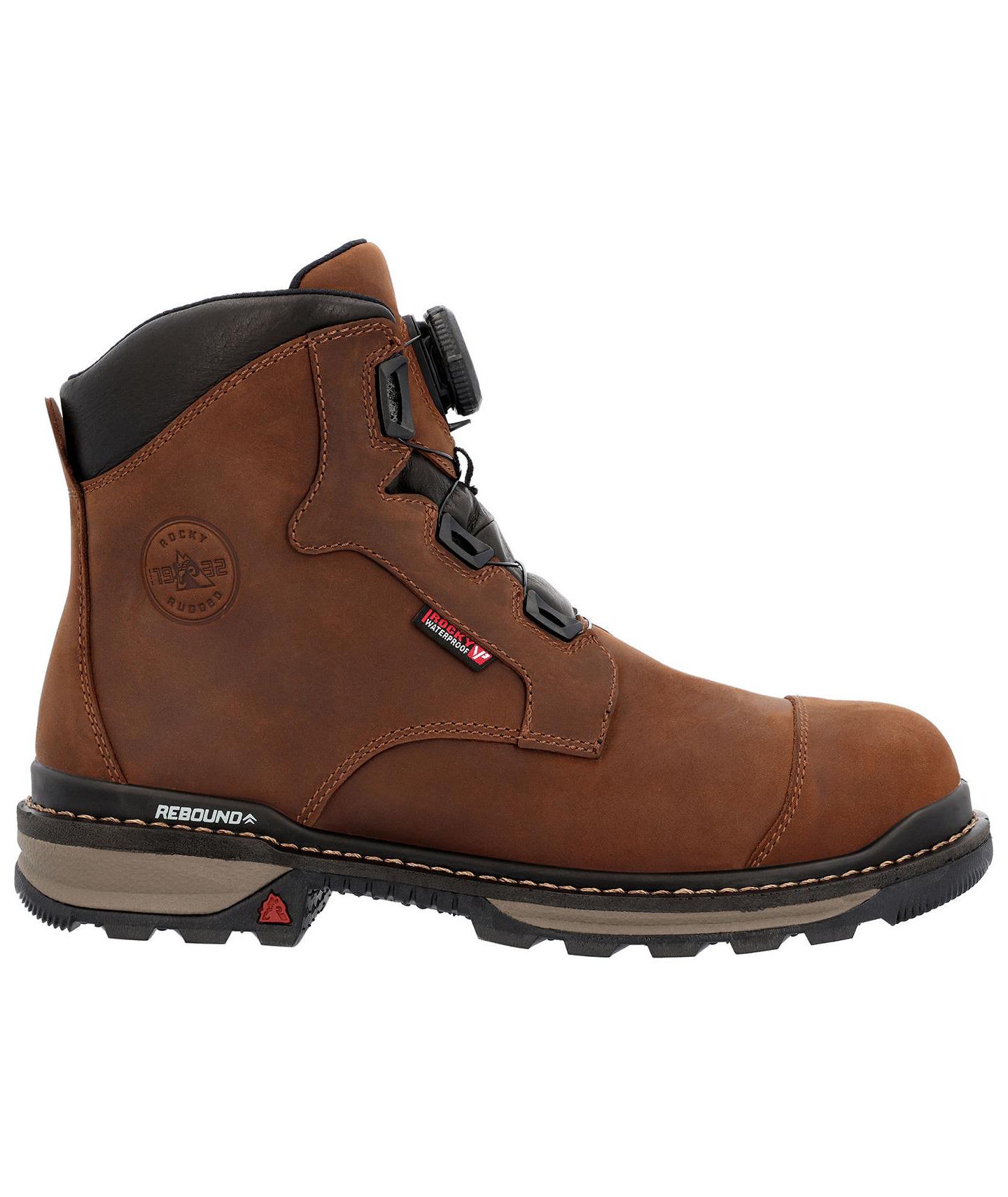 Мужские ботинки ROCKY Rams Horn BOA Composite Toe Waterproof Work Boot, цвет: Crazy Horse — фото 2