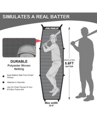 Baseball Softball Practice Net,Pitching Net,Batting Net,with Batting Tee,Dummy Batter,Bonus Strike Zone Target and Bow Frame