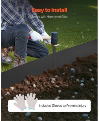 Steel Landscape Edging, 3 Pack, 40 x 8 in, Rust-Resistant Metal