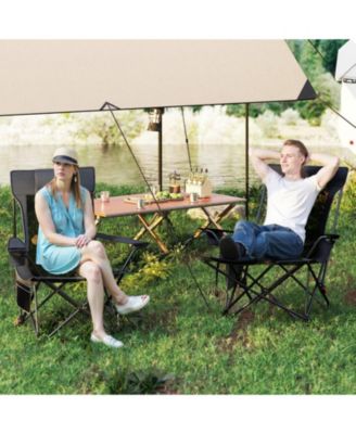 Reclining Camping Chair with Removable Footrest and 4-Position Backrest