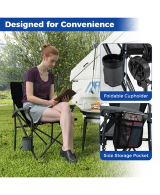 Folding Camping Chair with Cup Holder and Side Pocket