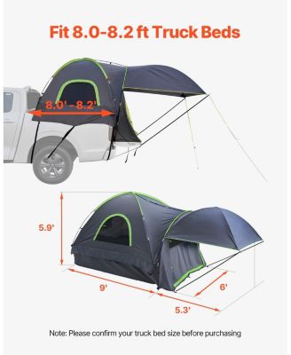 Truck Bed Tent for 8.0 to 8.2 FT Pickup with Awning Rainfly