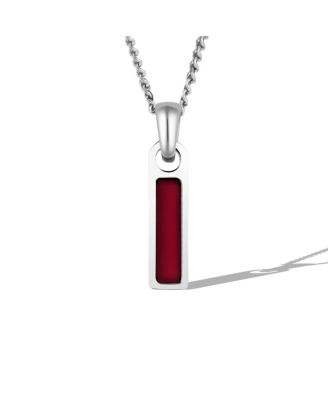 Men's Birthstone Tag Necklace - Silver Pendant