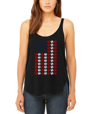 Women's Soccer Flag Premium Word Art Flowy Tank Top