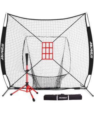  Baseball Softball Practice Net,Pitching Net,Batting Net,with Baseball Tee,Bonus Strike Zone and Bow Frame