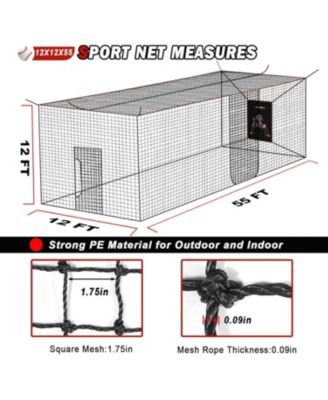 Baseball Softball Batting Cage Net with Realistic Catcher, Net Only, Backyard Practice Batting Cage Net, Heavy Duty Multi-Purpose Sports Net