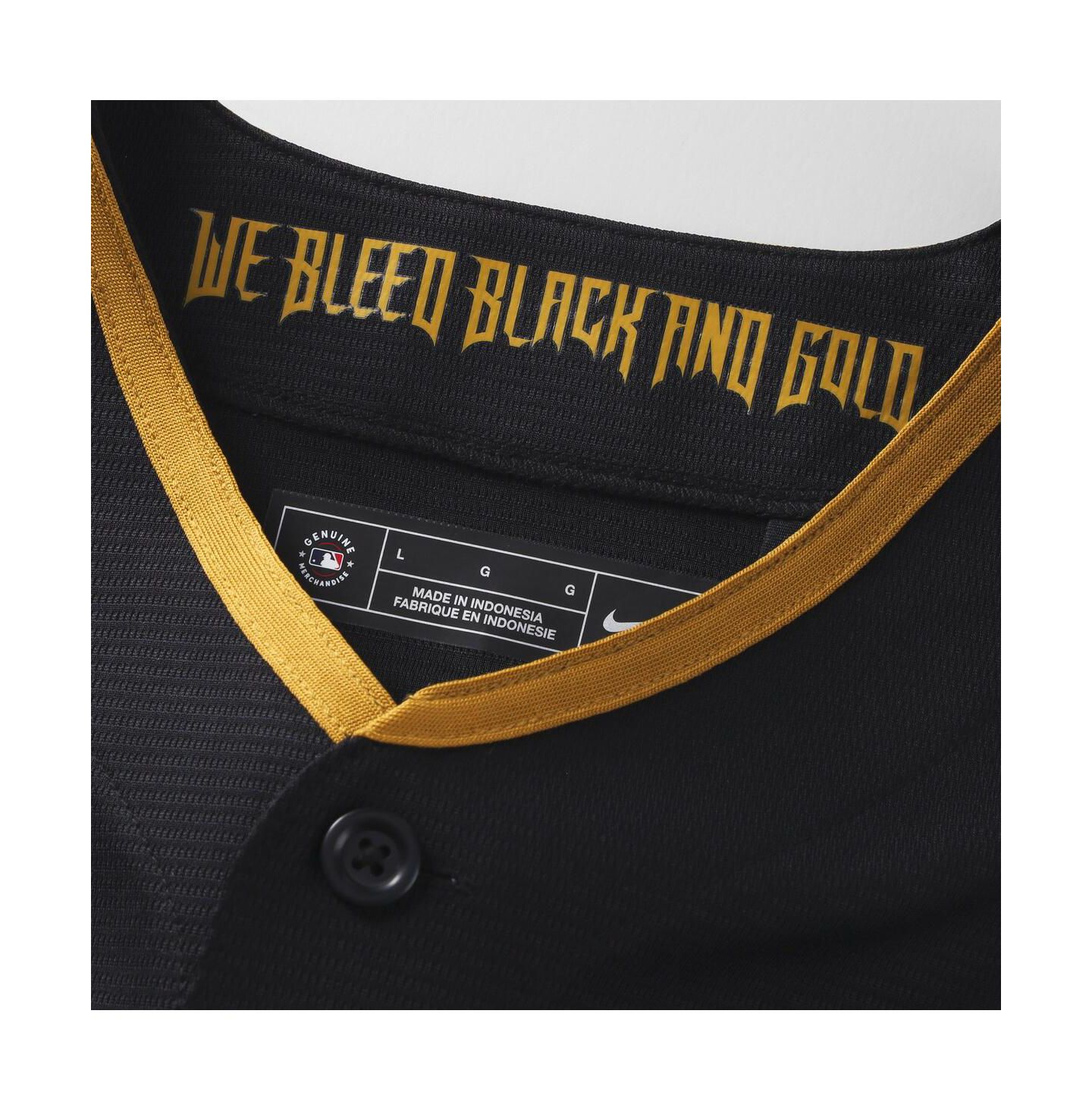 Мужской топ Nike Oneil Cruz Black Pittsburgh Pirates 2026 City Connect Stadium Jersey — фото 4