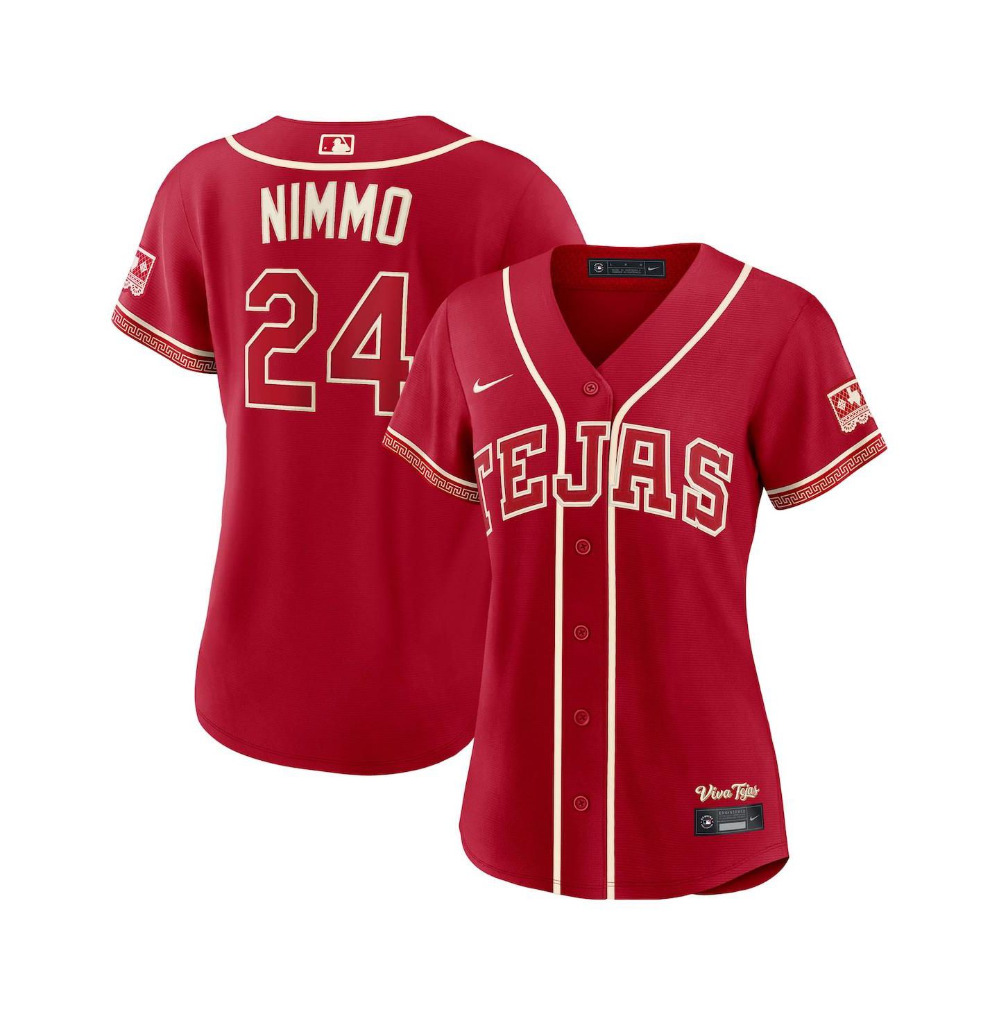Женский топ Nike Brandon Nimmo Red Texas Rangers 2026 City Connect Stadium Jersey — фото 1