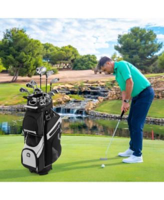 Golf Cart Bag Molded Lock Top Golf Bag w/14-Way Full Length Dividers 11 Pockets