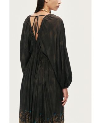 Women's Printed Long Sleeve Maxi Dress