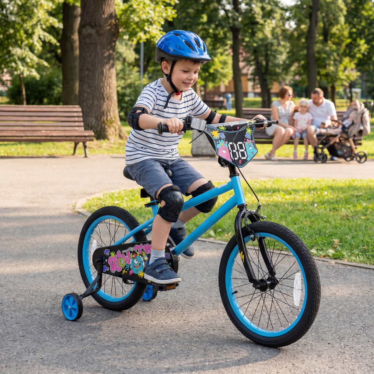 Slickblue Kids Ride On Bicycle with Training Wheels