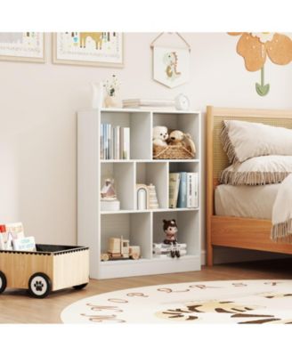 7-Section Freestanding Kids Bookshelf for Classroom, Daycare and Nursery