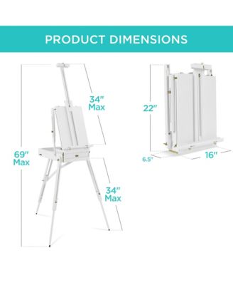 French Easel, 32pc Beginners Kit Portable Wooden Adjustable Tripod  w/ Paint Supplies