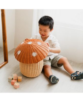 Mushroom Handcrafted Rattan Storage Basket - Wicker