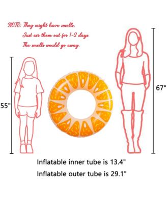 2PCS Fruit Pool Floats Inflatable Swimming Rings Tubes
