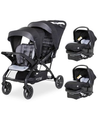 Sit N' Stand Double Stroller with EZ-Lift Car Seat (2 Pack), Stormy