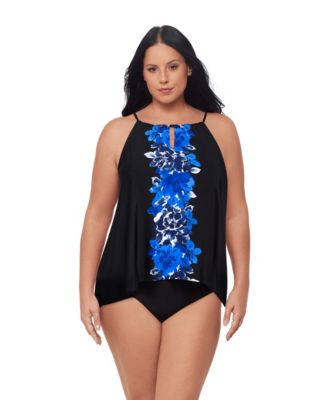 Plus Size High-Neck Underwire Tankini Top