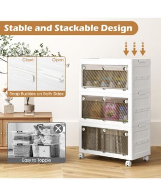 33 Gal 3-Pack Stackable Plastic Storage Bins with Lid, 21 x 13 x 35.5 in