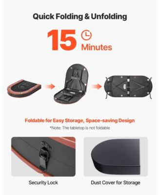 Foldable Poker Table for 8 Players with Cup Holders and Padded Rails