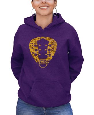 Women's Guitar Pick Genres Word Art Hooded Sweatshirt