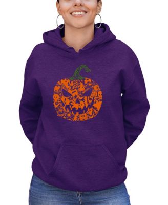 Women's Halloween Pumpkin Word Art Hooded Sweatshirt