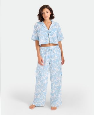 Volcom Women's Floral Print Front Tie Swim Cover-Up Shirt - Macy's