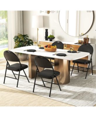 2-Pack Padded Folding Chairs with Metal Frame and Carry Handle