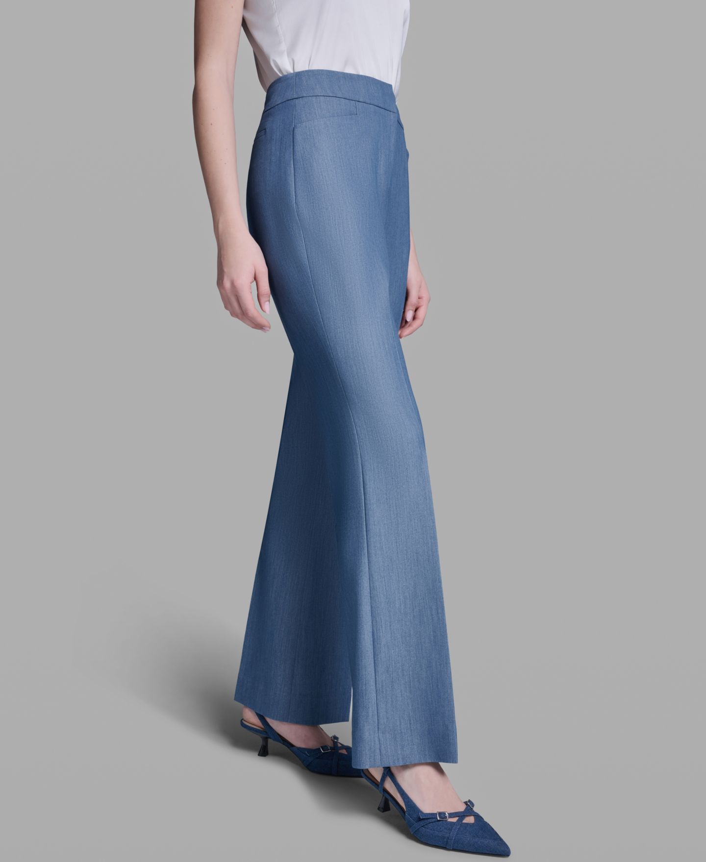 Женские брюки BCBG High-Rise Wide-Leg Denim Pants, цвет: Светлый синий индиго — фото 3