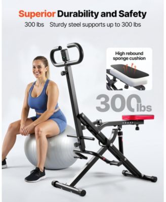 Deep Squat Rowing Machine, Foldable Glute Trainer with 12-Gear Adjustable Resistance, Home Squat Machine for Glutes & Legs