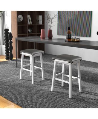 PU Leather Bar Stools Set of 4 30'' Counter Height Dining Stools w/ Upholstered Seat