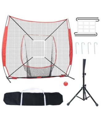 Baseball Softball Practice Net with Bow Frame and Carry Bag