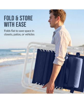 Set of 2 Extra Wide Zero Gravity Lounge Chair Recliners w/ Cup Holder