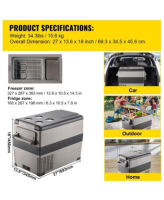 48 Quart (45L) 12 Volt Portable Refrigerator Freezer, Fast Cooling, App Control, -4 68 , 12/24V DC and 110-240V AC