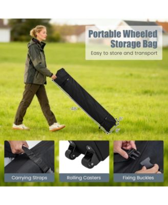 6.5x6.5 ft Pop-Up Canopy Tent with 4 Sidewalls and Wheeled Carry Bag