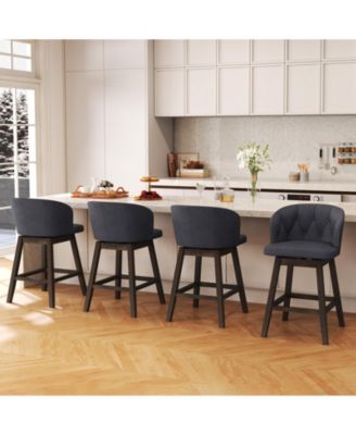 Counter Height Fabric Upholstered Bar Stools Set of 2