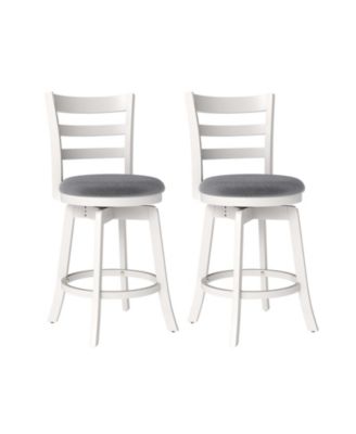 25" Swivel Barstools Set of 2, 360degree(s) Rotating Bar/Counter Height Chairs with Upholstered Seat