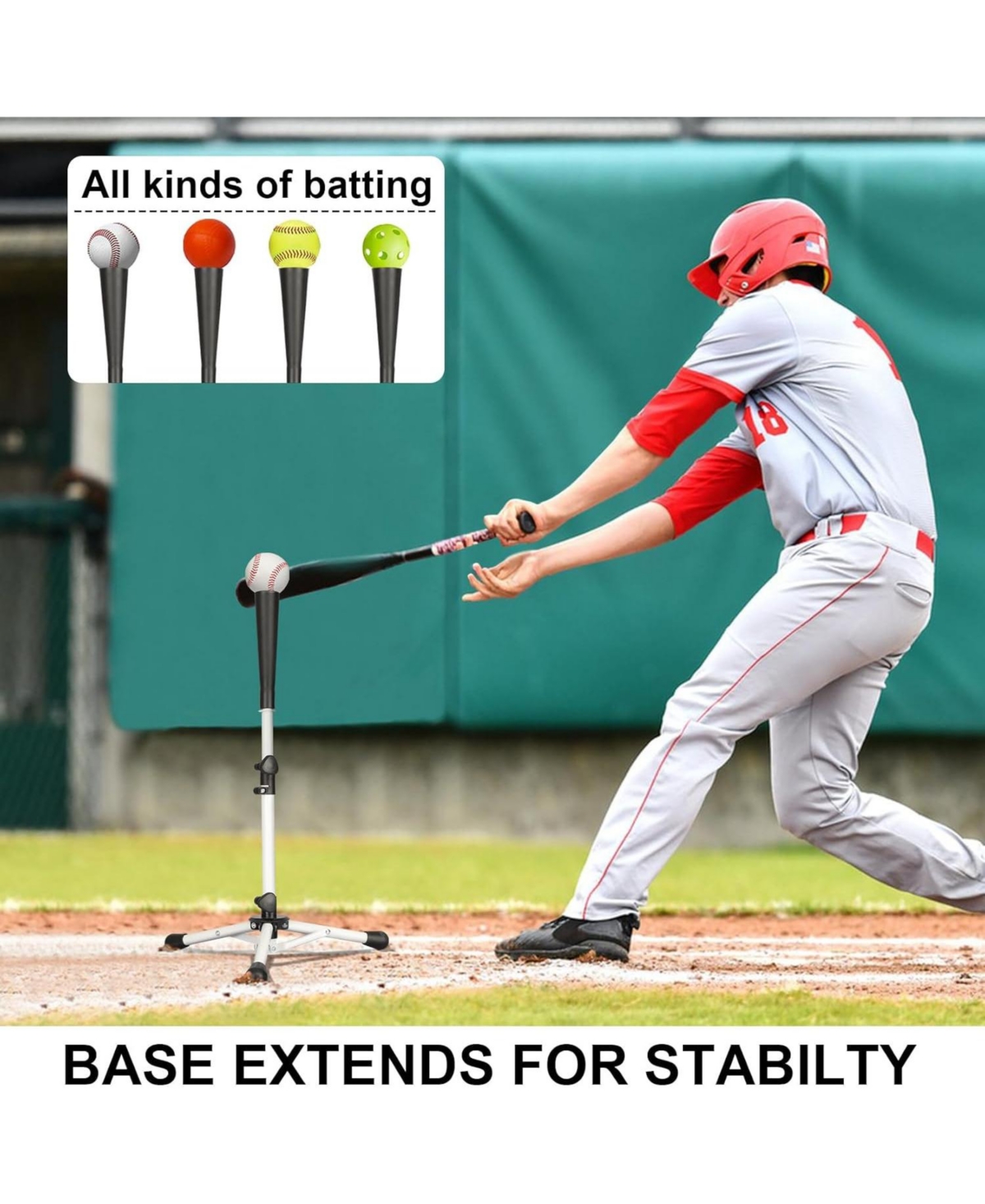 Aoligeijs Baseball Tee Batting Tee Softball Tee Portable Travel Hitting Tee,Easy Adjustable Height,Stable Tripod Stand