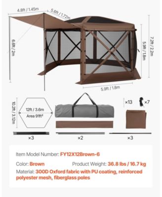Pop-Up Gazebo Screen Tent for 8-10 People