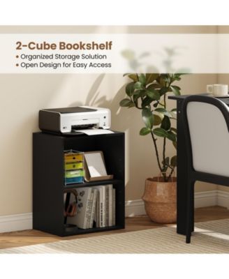 Two Cube Floor Standing Bookcase with Adjustable Shelf Positions