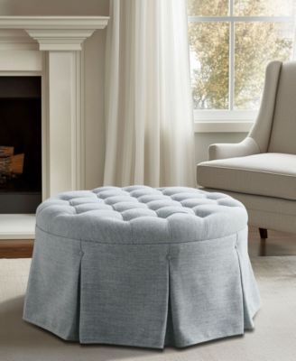 Terri 32" Skirted Tufted Round Ottoman