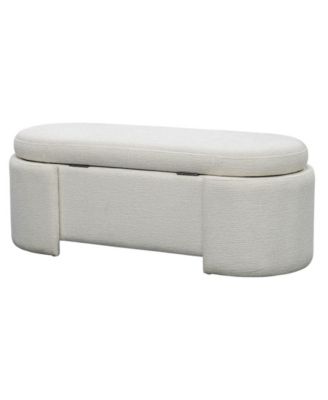 Leslie 48" Fully Upholstered Oval Storage Bench
