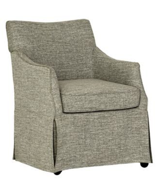 London 25" Upholstered Skirted Dining Arm Chair
